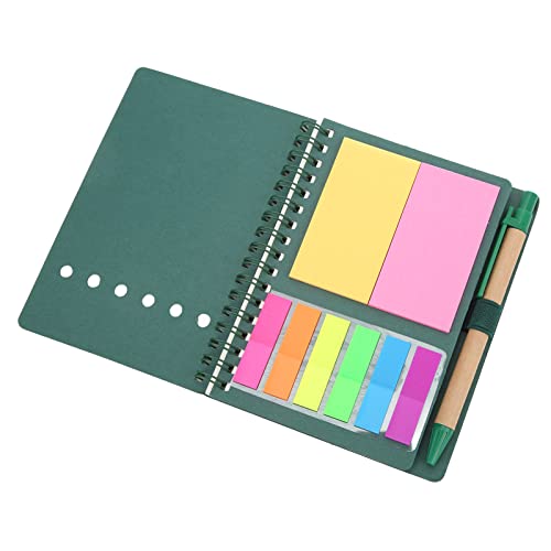 Hztyyier Innovatives Doppelspulen -Leder -Notizbuch, Einfacher und Eleganter Notizblock (GREEN) von Hztyyier