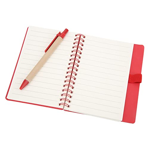 Hztyyier Innovatives Doppelspulen -Leder -Notizbuch, Einfacher und Eleganter Notizblock (Rot) von Hztyyier