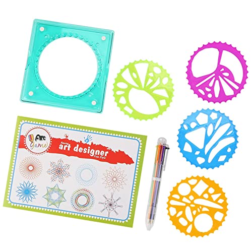 Hztyyier Kids Geometrische Spiralzeichner -Herrscher -Set, Langlebige Leichte Kunstspielzeug Schreibwaren für Kreative von Hztyyier