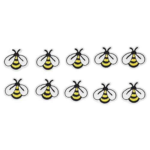 Hztyyier Kleine Biene Patch Patches Emb Niedliche Applikation Nähen Bienenform Bienenformung 10 Stück Stoffbienen Baumwollstickerei von Hztyyier