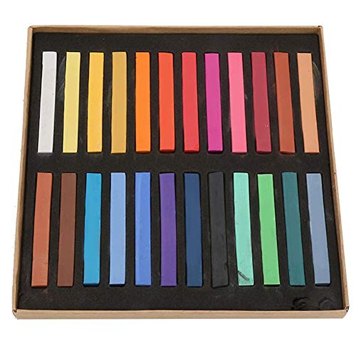 Pastellkreide Set, Soft Pastellkreide Quadratische Pastellkreide Set Artist Pastell Set Box mit 12/24/36/48 Verschiedenen Farben(24 Stück) von Hztyyier