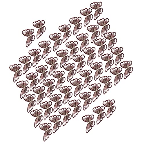 Hztyyier Polyester Farbenfrohe Schmetterling Applique Stoffflecken für Kostümdekoration Lieferungen 50pcs Nähwerk für Kleidung Sammelalbum DIY (schwarz (Farbe 4)) von Hztyyier