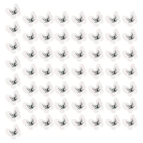 Hztyyier Polyester Farbenfrohe Schmetterling Applique Stoffflecken für Kostümdekoration Lieferungen 50pcs Nähwerk für Kleidung Sammelalbum DIY (weiß (Farbe 2)) von Hztyyier