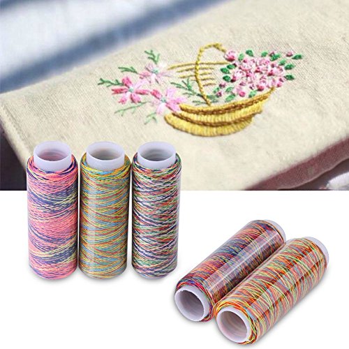 Hztyyier Polyester Nähgarne Multicolor Farbverlauf Nähen Quilten Stickgarn Spulen Bekleidungszubehör 5St Hztyyier Polyester Nähgarne Multicolor Farbverlauf Nähen Quilten Stickgarn Spulen Bekleidungszubehör 5St von Hztyyier