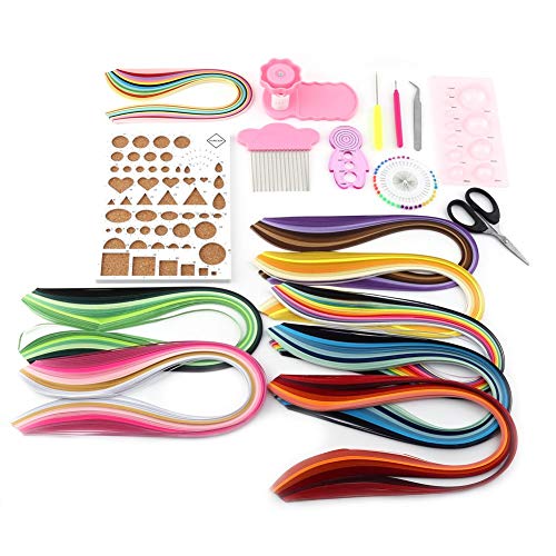 Hztyyier Quilling Tools Papier Quilling Kit Tools Zubehör Set mit Quilling Strips DIY Design Zeichnung Handwerk Werkzeug(3mm) von Hztyyier