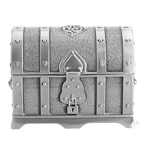 Hztyyier Rechteck Metall Schatzkiste Antik Silber Schmuck Schmuckschatulle Geschenkbox für Mädchen Damen Damen Hztyyier Rechteck Metall Schatzkiste Antik Silber Schmuck Schmuckschatulle Geschenkbox für Mädchen Damen Damen von Hztyyier