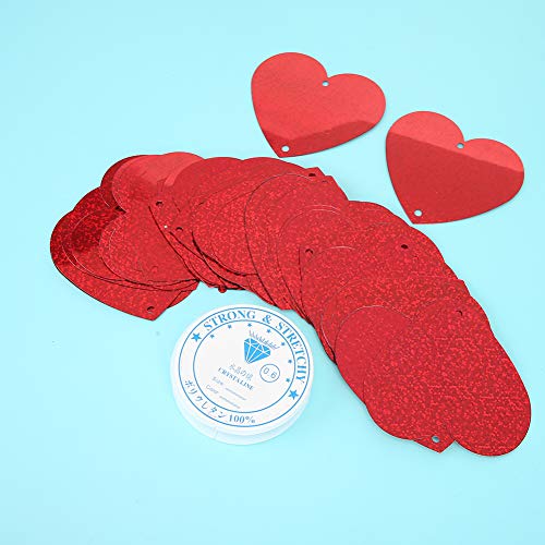 Hztyyier Red Heart Confetti 100pcs Langlebiger Kunststoff für die Hochzeitsfeier Valentinstagdekoration (Rot) von Hztyyier