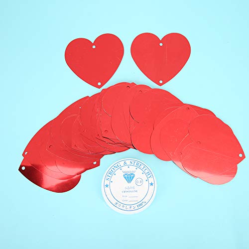 Hztyyier Red Heart Confetti 100pcs Langlebiger Kunststoff für die Hochzeitsfeier Valentinstagdekoration (glänzendes Rot) von Hztyyier