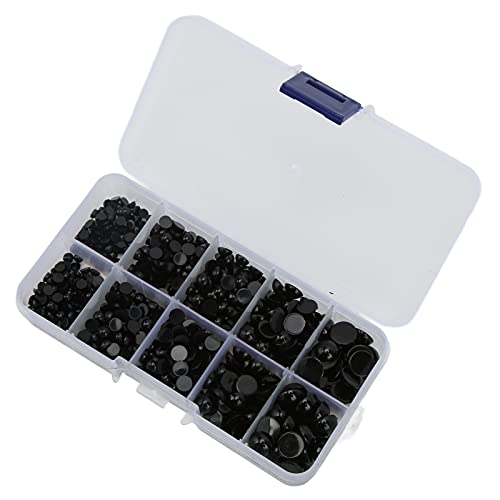 Hztyyier Schwarze Runde Puppenaugen Langlebige Robuste Harzspielzeugaugen für DIY Crafts Home Decor Scrapbooking für Puppenhandwerk von Hztyyier