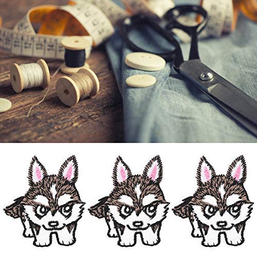 Hztyyier Set von 6 Niedlichen Wolf -Kopftuchflecken für DIY -Kleidung Reparatur und Verzierung für Alle Altersgruppen (Kleiner Wolf stehen) von Hztyyier