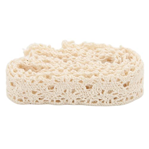 Hztyyier Spitzenbänder Klare Muster Eleganter Stilnähzubehör für Weihnachten Hochzeitsdekoration, 20 Yards Baumwollfaden Material Ideal Zum Quilten (Beige) von Hztyyier