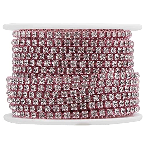 Hztyyier Strasskettenkette Dekorative DIY -Klauenhandwerk Weißer Glasbohrer für Verschiedene Dekorationen für den Haushalt, Dekoration, die Meisten Menschen Im Rechten Alter (SS12 rosa Klauenkette) von Hztyyier
