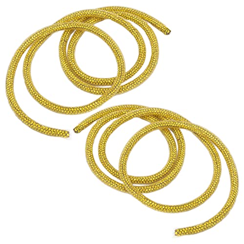 Hztyyier Strassverkleidung Schön 6 Mm/0,2 Zoll DIY -Nähdekoration für Hochzeitskleid, Strasskettenbänder, Schuhe, 2pcs (6 mm gelbes Netz Zitronengelb Diamant) von Hztyyier