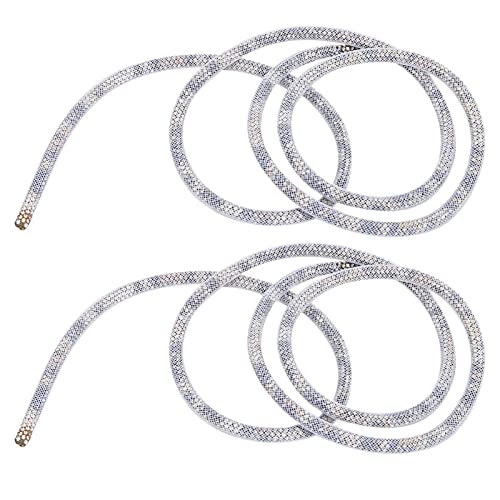Hztyyier Strassverkleidung Schön 6 Mm/0,2 Zoll DIY -Nähdekoration für Hochzeitskleid, Strasskettenbänder, Schuhe, 2pcs (6 mm weißes Netz Leopardendruck Diamant) von Hztyyier
