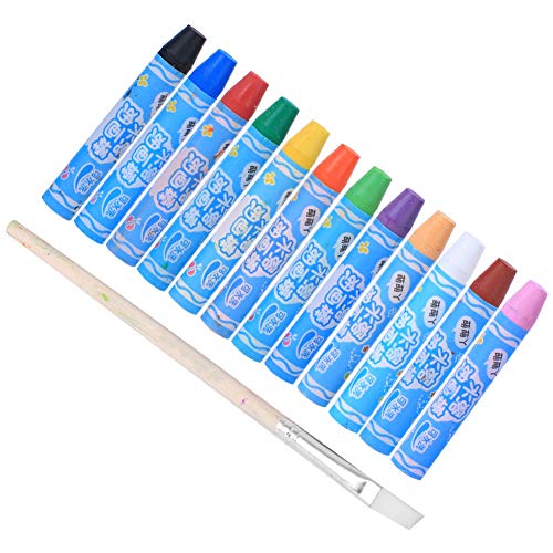 Hztyyier Wasserlösliche Farbenfrohe Buntstift-Set Reich mit 12-Stk-Ölmalereisticks + 1PC Stiftbürste für Kids Art Supply von Hztyyier