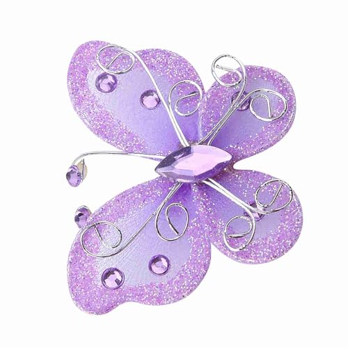 Hztyyier Weißer Netzdraht Glitzer Schmetterling Hochzeitsfeier Kleidungsdekoration DIY -Vorräte für Kleidung, Hochzeit oder Andere Festivals (PURPLE) von Hztyyier