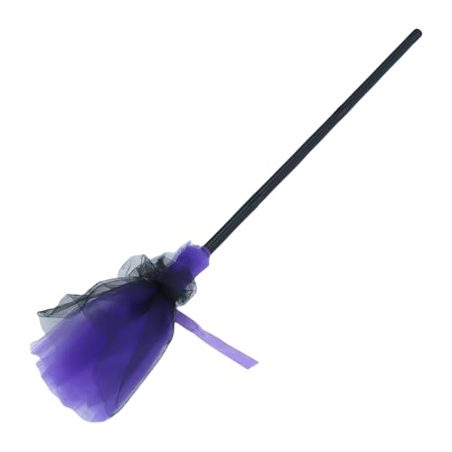 Hztyyier Witch Broom Prop Rollenspiel Kostümzubehör Halloween Requisite mit Abnehmbarem Griff für Festivals Kostümpartys von Hztyyier
