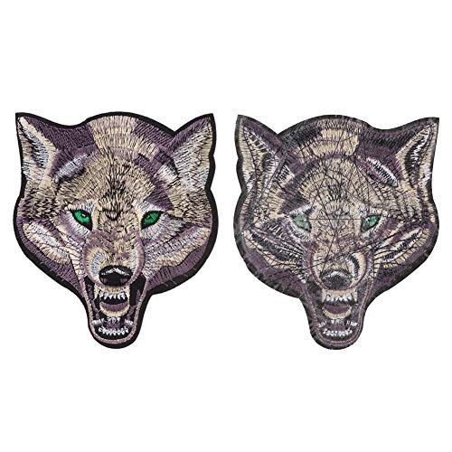 Hztyyier Wolfkopf Stickstofftuch Paste DIY Dekoration Patch für Kleiderschaleltasche Eisen auf Applique von Hztyyier