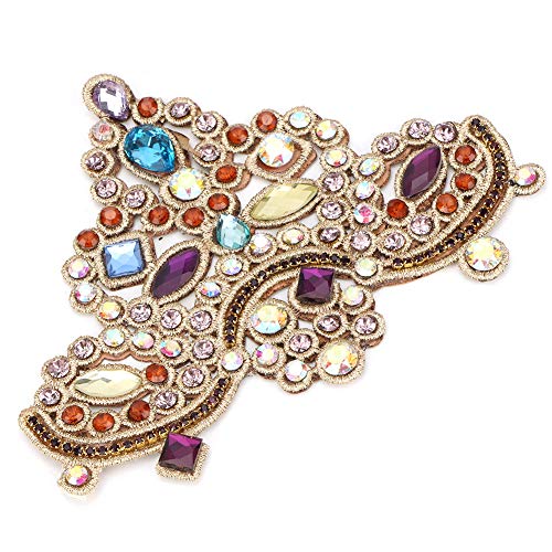 Kristall Applique Aufnähen Patch 2 Stück Glas Kristall Faux Perle Versch önerung mit Hochwertigen Steinen für Kleidung Schuhe Tasche Brautkleid (07 lila) von Hztyyier