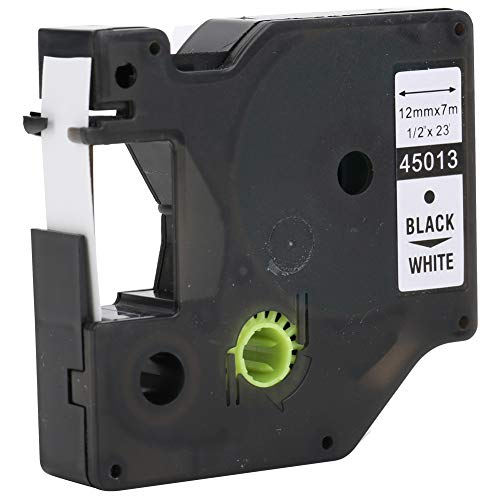 Laminiertes Etikettenband Etikettendrucker Farbband Schwarz auf Weiß 12 Mm für DYMO LM-160/280 von Hztyyier
