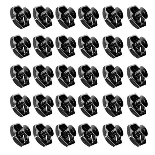 Metall -Hex -Form -Nieten Schrauben Zinklegierung Leder Basteln 30 Sets für Taschengürtel Schuhe Brieftaschen Watch Gurte Home Decor (BLACK) von Hztyyier