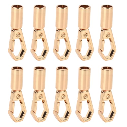 Snap Decking -Seilschläge 10 Sets Kabelendkappe Seilstoppung für Schmuckherstellung mit 6 Mm Zinklegierung Bellhaken 7mm Schraube Verleihen Ihren Sachen Eleganz und Stil (GOLD) von Hztyyier