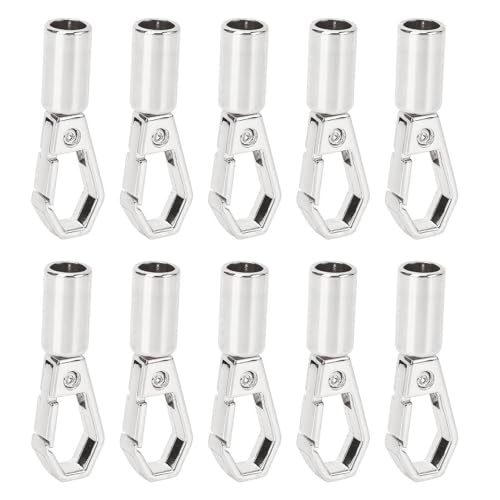 Snap Decking -Seilschläge 10 Sets Kabelendkappe Seilstoppung für Schmuckherstellung mit 6 Mm Zinklegierung Bellhaken 7mm Schraube Verleihen Ihren Sachen Eleganz und Stil (SILVER) von Hztyyier