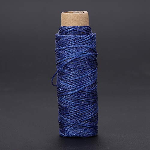 Starker und Langlebiger 150D/16 Flacher Wachsen Nähfaden für Lederhandwerk, Schuhreparatur, 50 M (BLUE) von Hztyyier