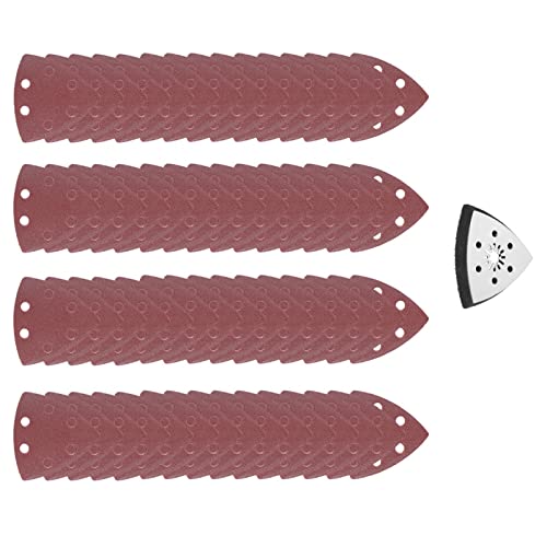 Vielseitiges Dreiecksschleifpadset mit Halter - 60 Schleifpolster für Oszillierende Werkzeuge - Langlebige und Praktische Konstruktion - Ideal Zum Polieren, Schleifen und Mahlen Verschiedener von Hztyyier
