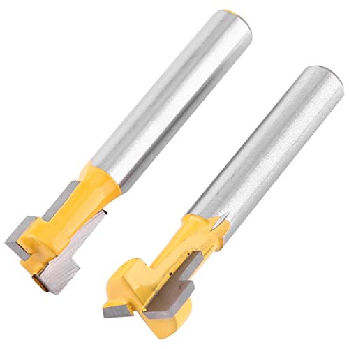 Yellow T Slot Cutter Router Bit für 3/8 '' & 1/2 '' Schneiden 1/4 '' Shank, Holzbearbeitungsschneider für Kiefernholz, Dünne Holzbretter, 2pcs für Effizientes Schlitz Yellow T Slot Cutter Router Bit für 3/8 '' & 1/2 '' Schneiden 1/4 '' Shank, Holzbearbeitungsschneider für Kiefernholz, Dünne Holzbretter, 2pcs für Effizientes Schlitz von Hztyyier