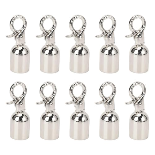 Zinklegierung Endkappe Multifunktionale Schnurfassspitze für Taschen Schuhe Anhänger Schmuckarmband 10 Sets (SILVER) von Hztyyier