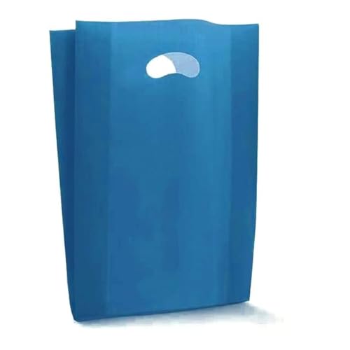 100 Stück Shopper-Umschläge aus Kunststoff in blau mit Bohnengriff mit Balg 35 x 50 + 10 cm von I COUNT CALCOLATRICI