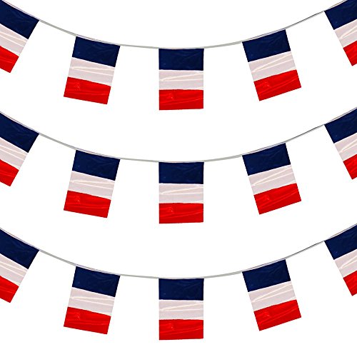 FRANKREICH LÄNDER FLAGGEN = = VON ILOVEFANCYDRESS®=DIE GIRLANDE IST 10 METER LANG UND JEDE EINZELNE FLAGGE HAT DIE MAßE VON 20X30cm =SUPER FLAGGEN FÜR JEDE ART DER DEKORATION ODER SPORT +FAN/PARTY DEKORATION = ALLE FLAGGENKETTEN SIND AUS PLASTIK UND ERHALTBAR IN 3 VERSCHIEDENEN MENGEN = SUPER FÜR AUSSEN DEKORATION UND SIND AUF ANFRAGE AUCH IN GRÖßEREN MENGEN ERHALTBAR==1 X FRANKREICH von I LOVE FANCY DRESS