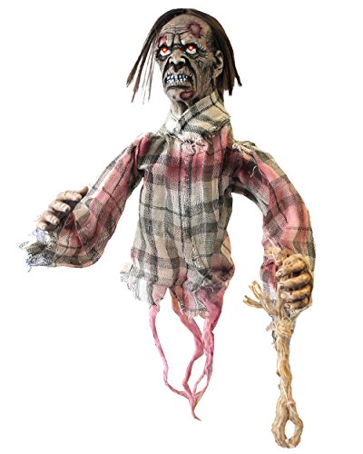 HALLOWEEN GRUSEL=MARIONETTEN CLOWN PAAR=DEKORATION=HORROR REQUISTEN VERSCHIEDENE FIGUREN=HÄNGENDER ZOMBIE-LÄNGE-60cm-ROTE LEUCHTENDE AUGEN-BEWEGT ARME-GRUSEL MUSIK (AA BATTERIE -NICHT ENTHALTEN) von I LOVE FANCY DRESS