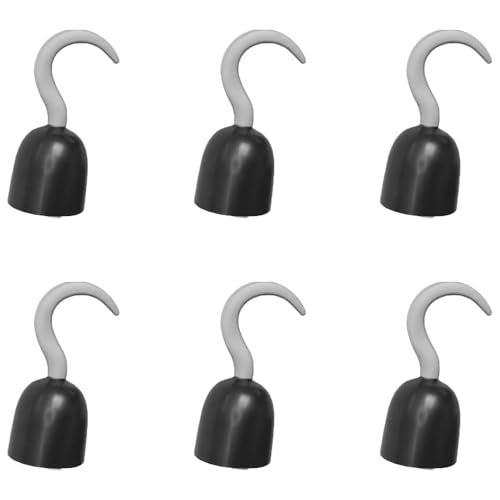 Piratenhaken-Hand, silberfarbene Haken mit schwarzem Schutz, für Erwachsene, Herren, Damen, Freibeuter, Sprecher wie ein Piratentag, Halloween, Kostümzubehör, 6 Stück Piratenhaken-Hand, silberfarbene Haken mit schwarzem Schutz, für Erwachsene, Herren, Damen, Freibeuter, Sprecher wie ein Piratentag, Halloween, Kostümzubehör, 6 Stück von I LOVE FANCY DRESS