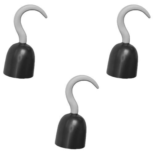 Piratenhaken-Hand, silberfarbener Haken mit schwarzem Schutz, für Erwachsene, Herren, Damen, Freibeuter, Sprecher wie ein Piratentag, Halloween, Kostümzubehör, 3 Stück Piratenhaken-Hand, silberfarbener Haken mit schwarzem Schutz, für Erwachsene, Herren, Damen, Freibeuter, Sprecher wie ein Piratentag, Halloween, Kostümzubehör, 3 Stück von I LOVE FANCY DRESS