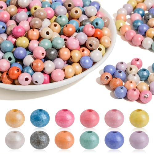 I LOVE MOM Holzperlen zum Auffädeln 300 Stück Runde Holzperlen Bunt, Holzperlen Groß 10 mm Holzkugeln mit Loch Holzperlen Kinder für DIY Schmuckherstellung Armbänder Halsketten I LOVE MOM Holzperlen zum Auffädeln 300 Stück Runde Holzperlen Bunt, Holzperlen Groß 10 mm Holzkugeln mit Loch Holzperlen Kinder für DIY Schmuckherstellung Armbänder Halsketten von I LOVE MOM