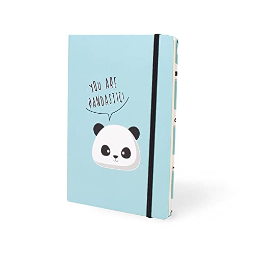 I-TOTAL - Lustiges Notizbuch A5 200 Fassaden/mit Gummibandverschluss Lesezeichen (Panda) von I-TOTAL