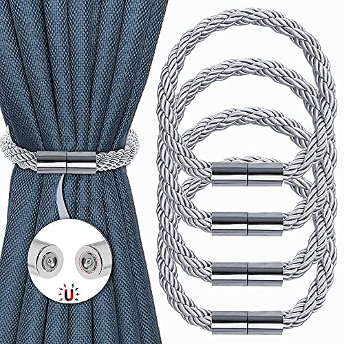 Magnetische Vorhang Raffhalter Raffhalter für Vorhänge Raffhalter Seil Rückwärtige Vorhang Binder Schnallen Gardinenhalte Dekoration Wohnung Modern Vorhang Clips für Haus Cafe Büro 4 Stücke (Silber) Magnetische Vorhang Raffhalter Raffhalter für Vorhänge Raffhalter Seil Rückwärtige Vorhang Binder Schnallen Gardinenhalte Dekoration Wohnung Modern Vorhang Clips für Haus Cafe Büro 4 Stücke (Silber) von IAGORYUE