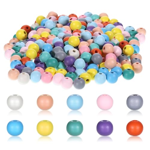 IANFAN 300 Stück Bunte Holzperlen, 10mm Rund Holzperlen zum Auffädeln Perlen Holz mit Loch Bastelnperle Holz perlen Kinder für DIY Schmuckherstellung Armbänder Halsketten IANFAN 300 Stück Bunte Holzperlen, 10mm Rund Holzperlen zum Auffädeln Perlen Holz mit Loch Bastelnperle Holz perlen Kinder für DIY Schmuckherstellung Armbänder Halsketten von IANFAN