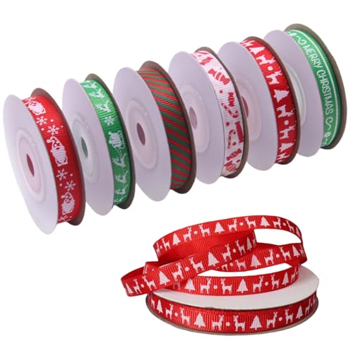 Geschenkband,Geschenkband Weihnachten,Geschenkverpackungs Schleifenband,Dekoration Präsent Geschenkbands Schleifenband,Dekoband Weihnachtsband Ripsband von IATAHI