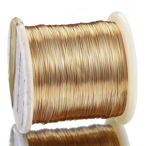 IATUPKE Basteldraht 1 Rolle, kein Verblassen, formbarer, anlaufbeständiger Kupferdraht for die Herstellung von DIY-Armbändern, Ohrringen und Schmuck(KC Gold Color,0.8mm-57meters) von IATUPKE