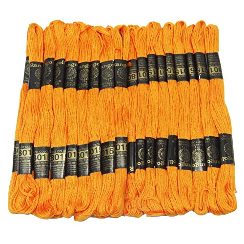 IBA Indianbeautifulart 25 STK Orange Baumwollfaden Nadelstich Skein Sewing Kreuz Stickerei von IBA Indianbeautifulart