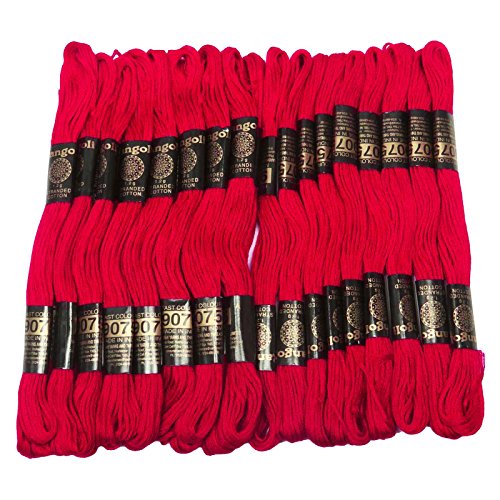 IBA Indianbeautifulart 25 STK Red Baumwollfaden Nuhen Floss Skein Kreuz Needlepoint Stick von IBA Indianbeautifulart