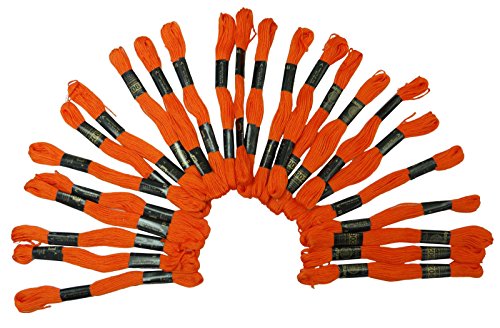 IBA Indianbeautifulart 25 Stuck Packung Orange Baumwolle Nahen Skeins Stich Stickgarn Knitting Floss von IBA Indianbeautifulart