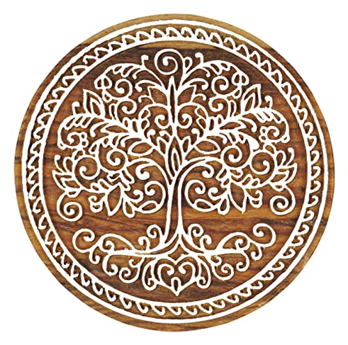 IBA Indianbeautifulart Textildruck Block Baum des Lebens handgeschnitzt Holzstempel Holzblock Druck Textilstempel fur Stoff/Topferblocke - 12,7 cm IBA Indianbeautifulart Textildruck Block Baum des Lebens handgeschnitzt Holzstempel Holzblock Druck Textilstempel fur Stoff/Topferblocke - 12,7 cm von IBA Indianbeautifulart