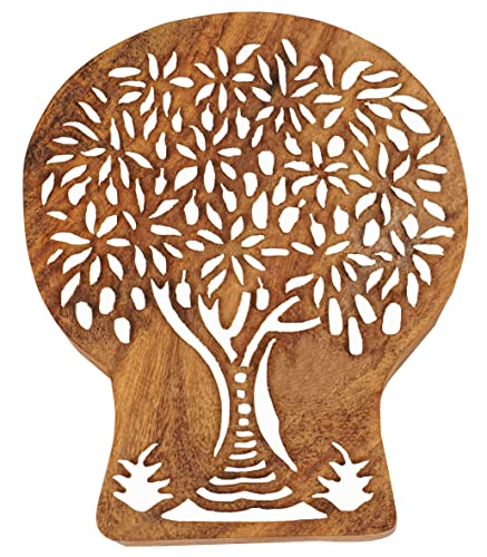 IBA Indianbeautifulart Textildruck Block Baum handgeschnitzt Holzstempel Holzblock Druck Textilstempel fur Stoff/Topferblocke - 10,2 cm von IBA Indianbeautifulart