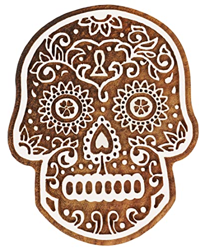 IBA Indianbeautifulart Textildruck Block Totenkopf handgeschnitzt Holzstempel Holzblock Druck Textilstempel fur Stoff/Topferblocke - 15,2 cm IBA Indianbeautifulart Textildruck Block Totenkopf handgeschnitzt Holzstempel Holzblock Druck Textilstempel fur Stoff/Topferblocke - 15,2 cm von IBA Indianbeautifulart