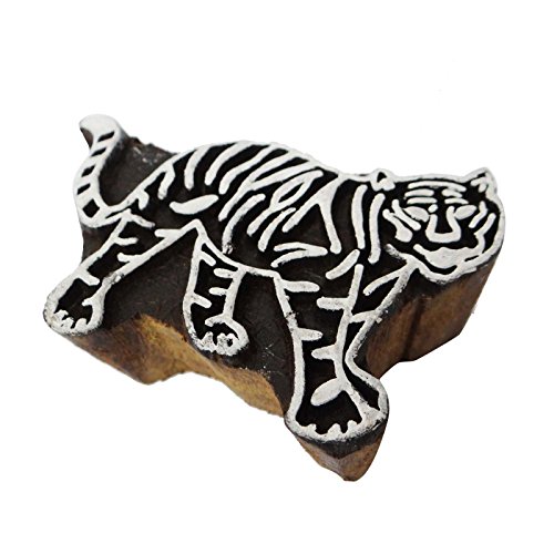 IBA Indianbeautifulart Traditionelle Tiger-Entwurf Hulzerne Blucke Hand Geschnitzte Textildruck auf Stoff IBA Indianbeautifulart Traditionelle Tiger-Entwurf Hulzerne Blucke Hand Geschnitzte Textildruck auf Stoff von IBA Indianbeautifulart