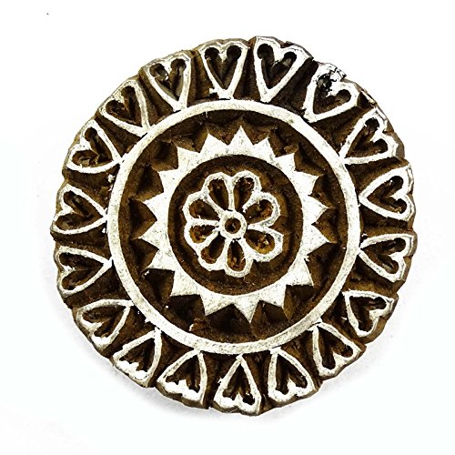 Indianbeautifulart Indianer Holzdruck Block Holz Textil Briefmarken Floral Stamp Designer Block von IBA Indianbeautifulart